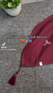 Hijab segiempat Tassel coquette Pita bordir / kerudung Paris Tassel bordir Pita Kecil