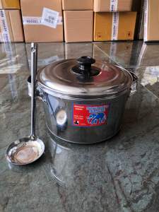 PANCI MASAK SAYUR / PANCI RAWON 18cm STAINLES TUTUP KACA FREE CENTONG