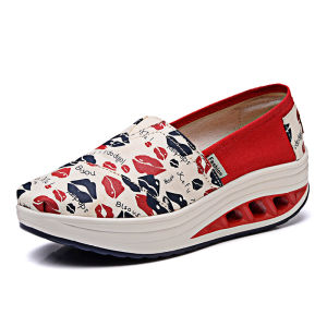 Comfortable Summer Slip-on Shoes Canvas Womens Flat Thick Bottom