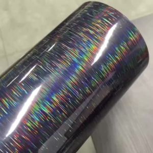Premium Gloss Holographic Rainbow Brushed Steel Vinyl Wrap Film DIY Self Adhesive Decal Automotive Car Wrapping Foil