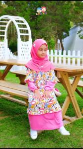 RG 65 Gamis anak Raggakids motif bunga dapatkan Tas cantik - Baju Dress muslim kaos anak perempuan usia 1 - 13 tahun