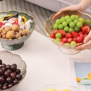 Khay Đĩa Nhựa Đựng Trái Cây Bánh Kẹo Có Đế Cao Lỗ Thoát Nước Tháo Rời Được