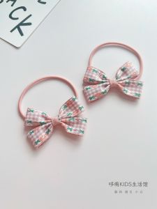 Adorable Plaid Fabric Hair Ties for Girls Baby Knot Head Ropes Princess Hair Bands Elastic Bands That Dont Damage Hair