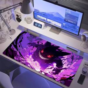 Bandai | Mouse Pad Pokemon Gengar 90x40cm Anime Cute Girl Gabinete Gamer Computer Desk Mat Keyboard Pad xxl Gaming Accessories Mousepad