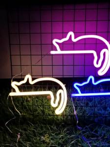 other | Lazy Cat Neon Sign Light for Wall Decor Led Light Up Sign Decor Pet Store Animal Club USB for Room Wall Home Party Birthday Gift