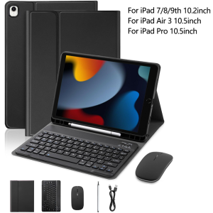 Case Keyboard for iPad 7th 8th 9th Generation 10.2 inch with Mouse Detachable Wireless Keyboard Cover for iPad Air 3 Pro 10.5