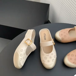 Capubew รองเท้าแตะแบนสตรี ผู้หญิงแบนรองเท้าแตะจัดส่งที่รวดเร็วแฟชั่นน้ำหนักเบาระบายอากาศลื่นสำหรับฤดูร้อนสไตล์เกาหลี #4.28/01