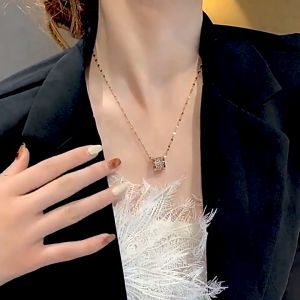 916 gold necklace for women original Small Waist Necklace Lip Chain Female Lucky Necklace Clavicle Chain