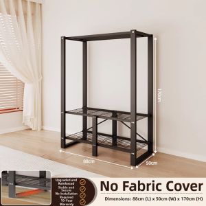 ZHUOLESHI | Easy Assemble Durable Heavy Duty Steel Frame Fabric Wardrobe