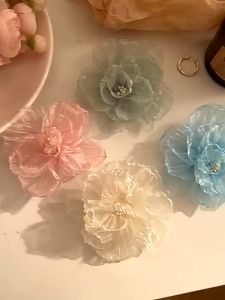 Korean Style Xianmei Gauze Flower Hair Clip Bangs Clip Side Clip Head Flower Cute Fashion Clip Girl Bangs Clip Hair Accessories