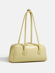 กระเป๋าสะพายไหล่ข้างเดียวสไตล์บอสตันสำหรับผู้หญิง กระเป๋าสะพายข้างแบบลำลองสำหรับเดินทาง กระเป๋าหนัง PU ซิปปิด