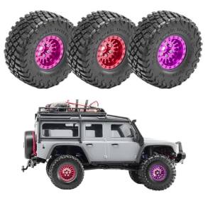 ONEVAN | 4Pcs 1.0 inch 57*25mm Metal RC Crawler Tires Wheel Rim Set for 1/18 Traxxas TRX4M SCX24 FMS Ascent-18 Axial AX24 FCX24
