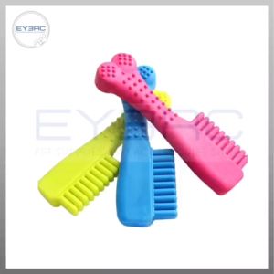 Pet Rubber Chew Toy Toothbrush Shaped for Dogs and Cats - Durable and Fun Chewing Experience