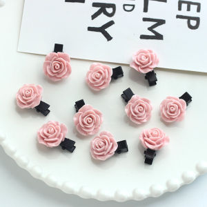 Mini Tea Rose Flower Hairpin Simulated Fresh out Original Design Hair Accessories Elegant Hair Clip for Girls