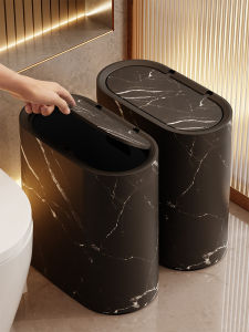 New 2025 Kitchen Living Room Narrow Gap Trash Can Large Capacity Toilet Special Bucket Hinged Lid Sanitary Bucket Household Cleaning Tools