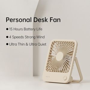 Table Fan Life1 Portable USB Rechargeable Mini Desk Fan 2000mAh Battery Small Hanging Desktop Fan with Output Suitable For Office Student Dormitory