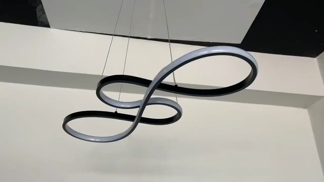 LED Pendant Light Luxury Modern Note Hanging Light Tri-Color Drop Light for Dining Living Room