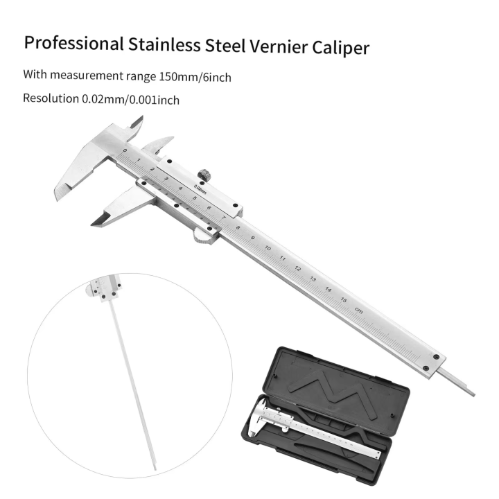 Professional Stainless Steel Vernier Caliper Gauge 0150mm Sliding