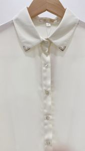 Women OL Long Sleeve White Button Shirt