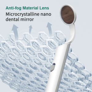 Mouth Mirror with LED Light Anti-fog Microcrystalline Nano Lens Illuminated Dental Mouth Mirror for Oral Care Examination Oral Problems Detection Stomatoscope with Illumination Bright LED Light Integrated Design