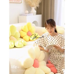 Gối ôm hình hoa cúc dễ thương 50cm dùng để trang trí sofa vải nỉ nhung mềm mịn