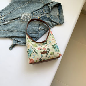 Trendy Canvas Tote Bag Large Capacity Linen Handbag for Women Commuting Work Bag Fashionable Shoulder Bag Handheld Bag