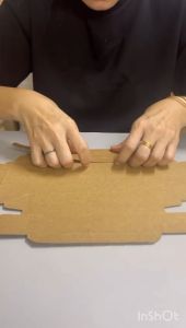 (msia) clearance - Sliding drawer box / gift box (medium) 抽屉式纸盒 / 礼品盒 (中) - brown 褐色