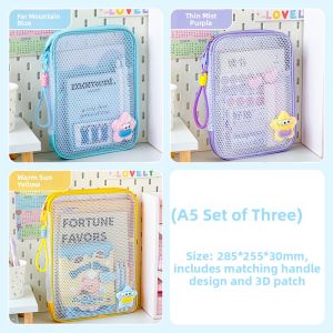 MINGZHUO | High Appearance L-shaped Transparent Zippered Tote A4 File Bag