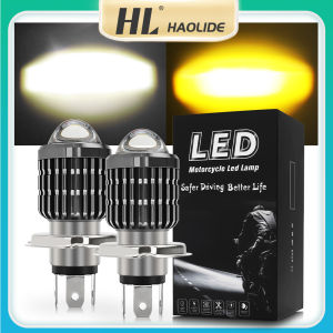 HL H4 LED Motorcycle Headlight Bulb H6 P15D CSP Led Lens White Yellow Hi Lo Beams Spotlight Motorbike Scooter off-road use 12V