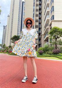 Váy Dài Cổ Búp Bê Hoa Ngọt Ngào Cho Nữ Mùa Hè Mới Giảm Tuổi Trẻ Thời Trang Váy Dài Hoa Cotton Phong Cách Ngọt Ngào