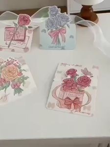 Set 10 thiệp chúc mừng sinh nhật cảm ơn tình yêu hình hoa nhiều màu sắc
