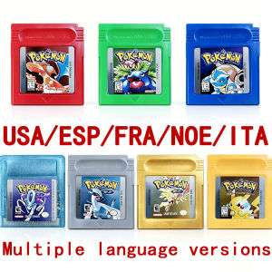 Bandai | GBC Pokemon 16 Bit Video Game Cartridge Console Card 8 Versions Red Blue Crystal Golden Green Silver Yellow Party Favor Gift