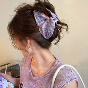 Korean Style Large Shark Clamp Hair Clip Grid Triangle Womens Elegant Hair Accessories for Wedding Party Daily Use