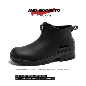 Phong Cách Hàn Quốc Câu Cá Cắt Thấp Không Thấm Nước Nhẹ Giày Đi Mưa Pvc Chống Trượt Thời Trang Sành Điệu Giày Hình Trụ Ngắn Đáy Dày