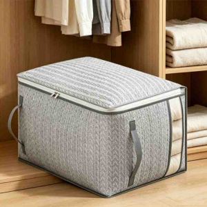 Household Anti-Humidity Cotton Quilt Large Capacity Dustproof Bag Foldable Moving Storage Bag Storage Bag with Visible Window