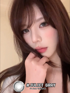 Midroo【0°~-600°】 แว่นตาสายตาสั้น คอนแทก ขยายรูม่านตา คอนแทคเลนส์ Juliet Bean Brown/Grey/Blue-14.2mm monthly