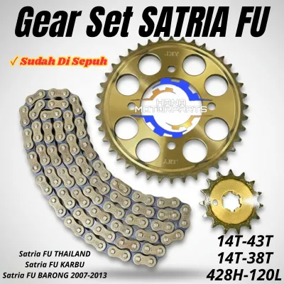 GEAR SET SATRIA FU BARONG 2003 2007 GIR SET SATRIA FU KARBU GOLD GIGI TARIK SATRIA THAILAND 38T 43T