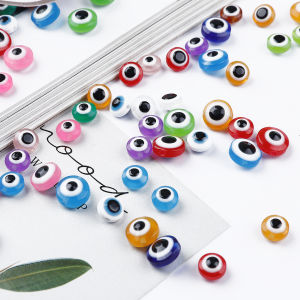 50 cái nhiều màu oblate mắt quỷ hạt Hạt nhựa cho làm đồ trang sức vòng tay Tự Làm Vòng Cổ phát hiện phụ kiện