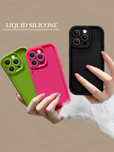 Applicable to Iphone15promax Phone Case Minimalist Frosted 14pro Niche Style Pure Color Iphone11 New Arrival 13 Liquid Silicone 12pro Stylish Dopamine 14 Skin Feeling Heat Dissipation 15 Drop-Resistant