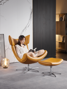 Scandinavian Snail Chair Bean Bag Sofa Living Room Leather Lounge Chair Designer Accessible Luxury Balcony Chair Single Rotate Recliner