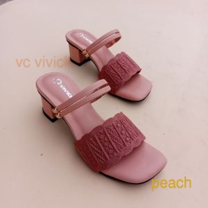 sandal slop wanita rajut import terlaris  hak 5cm