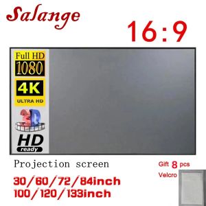 Salange | Salange Portable Projection Curtains Screen High-definition Simple Home Projector Screen 100 120 Inch Folding Reflective Cloth