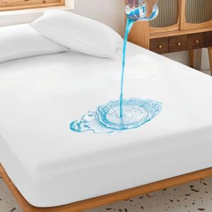 1pc Waterproof Mattress Protector Cover Ultra-Soft Breathable Knitted Fitted Sheet for Bed Bedroom Essentials