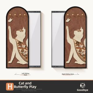 HAOJIUBUJIAN | Retro Style Hidden Sliding Full-length Mirror