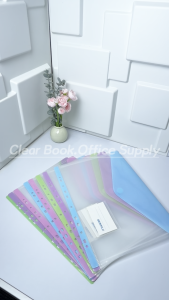 Long Binder Set 5 Holes Binder+8pcs File Bags Paper Organizer File Folder Loose Leaf Bags File Case