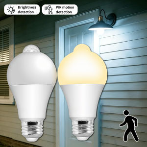 Motion Sensor Night Light Bulbs E27 B22 Motion Activated Dusk to Dawn Security Bulb Night Lamp for Garage Porch Stairs Hallway
