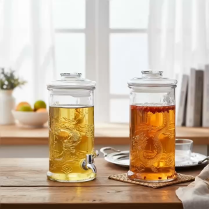 Bình Ngâm Rượu Rồng Nổi 10 Lít - Bình Thủy Tinh Cao Cấp - Tùy Chọn Có Vòi Hoặc Không Vòi