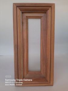 Loster/ Roster kayu ventilasi boven rumah kayu jati Jepara motif les kawat nyamuk Ukuran 14x29