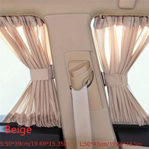 2pcs Universal Foldable Car Sun Shades Side Window Curtains UV Protection Black Pure Cloth Sun Visor Blinds for Car Styling