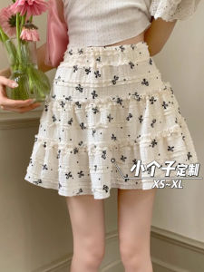 Váy Ngắn Chữ a Ren Cạp Cao Mùa Hè Cho Nữ Váy Bánh Bông Tai Thắt Nút Thiết Kế Váy Ngắn Chữ a Ôm Sát Cơ Thể Cổ Điển